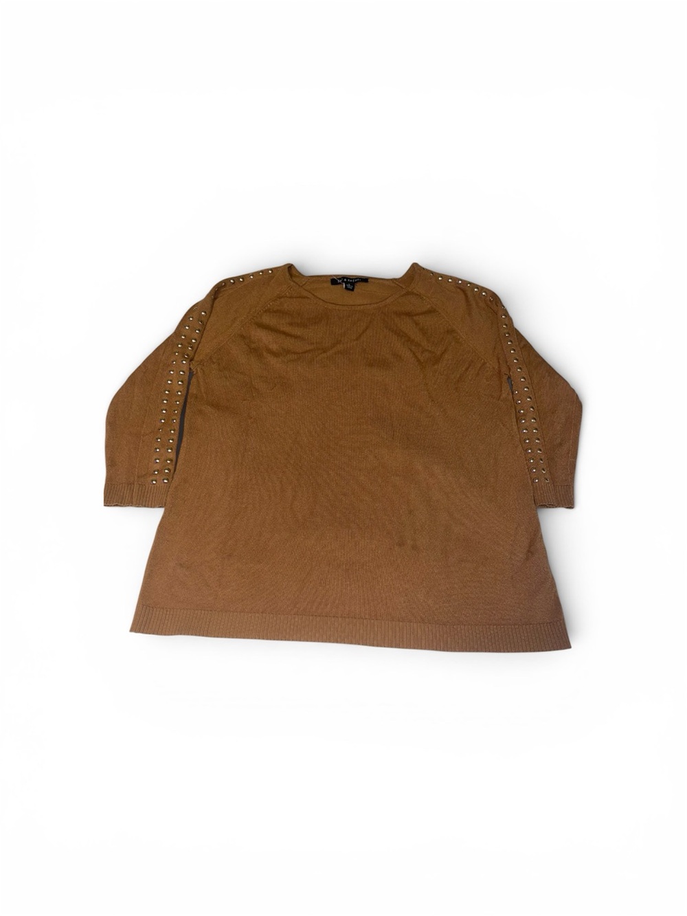 Zac & Rachel Studded Sleeve Brown Sweater